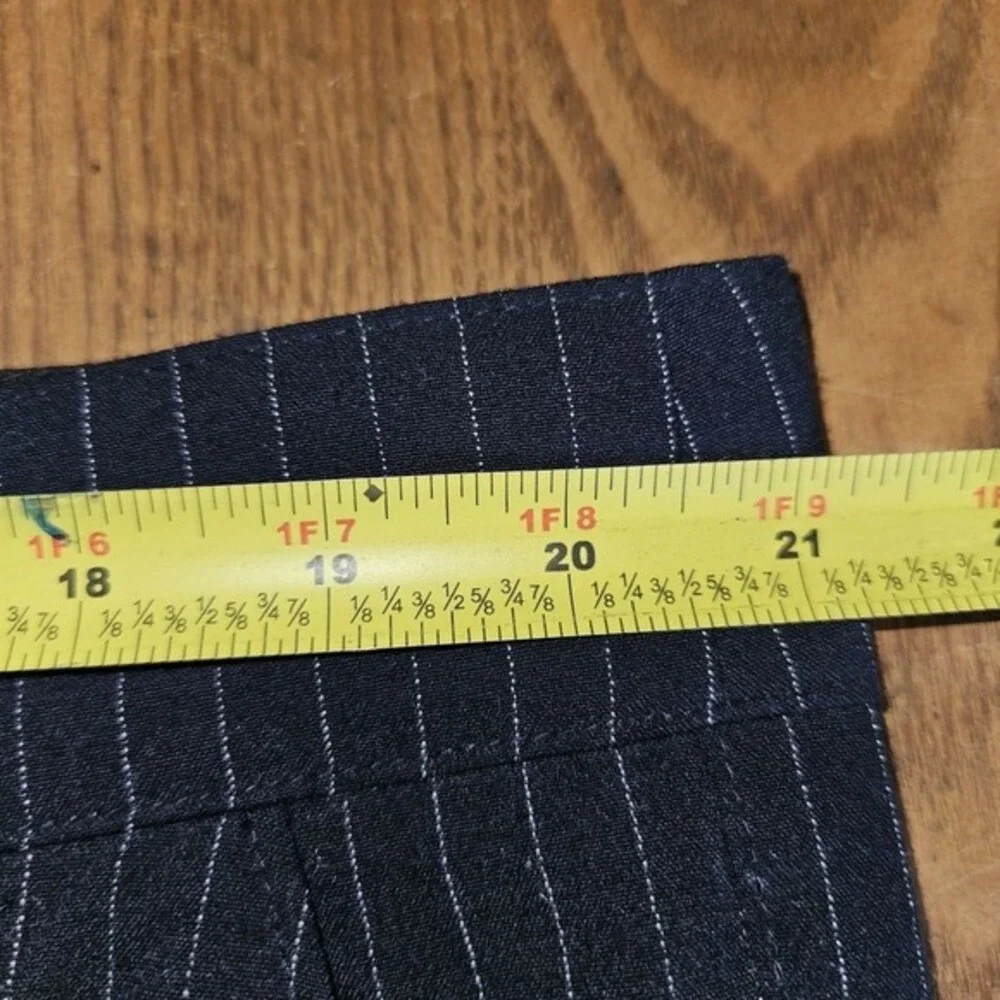 Lane Bryant 18 Black Silver Pinstripe Wide Leg Dress Pants Stretch‎ Career